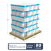 Stack of 90 Cases of VPF Clear Vinyl 3 Mil Exam Gloves on a Pallet with Pallet Dimensions and Specs