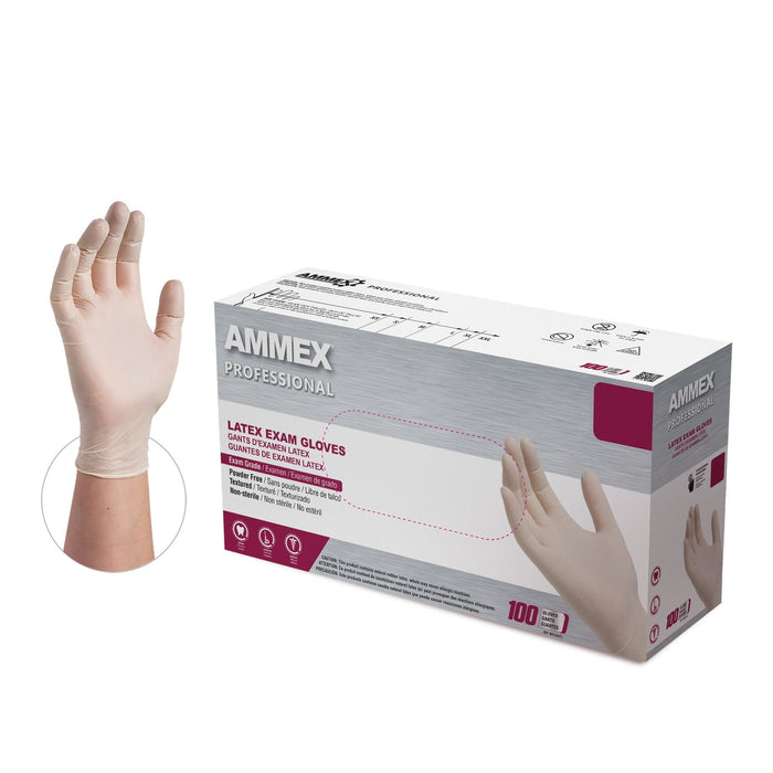 AMMEX Professional 4 mil White Latex Disposable Medical Gloves - GPPFT