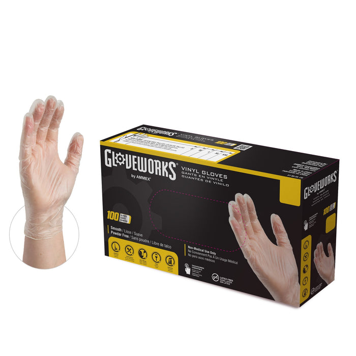 Gloveworks 3 mil Clear Vinyl Disposable Industrial Gloves - IVPF