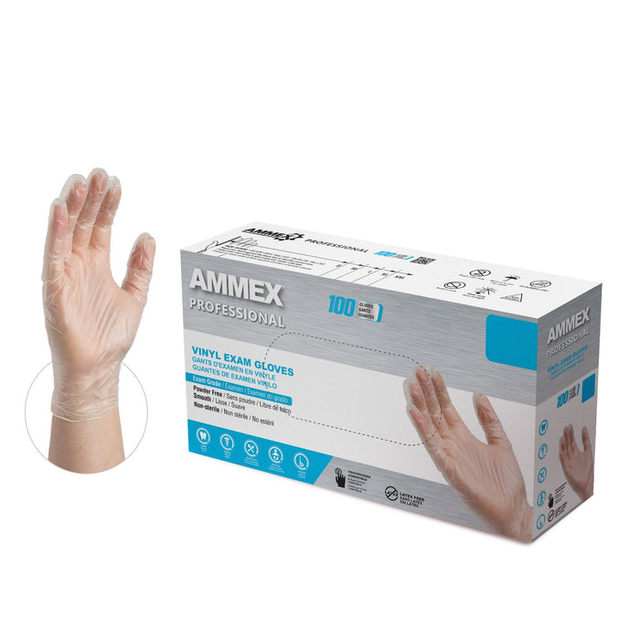 AMMEX Professional 3 mil Clear Vinyl Disposable Medical Gloves - VPF