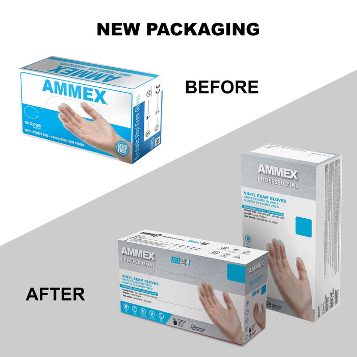 AMMEX Professional 3 mil Clear Vinyl Disposable Medical Gloves - VPF