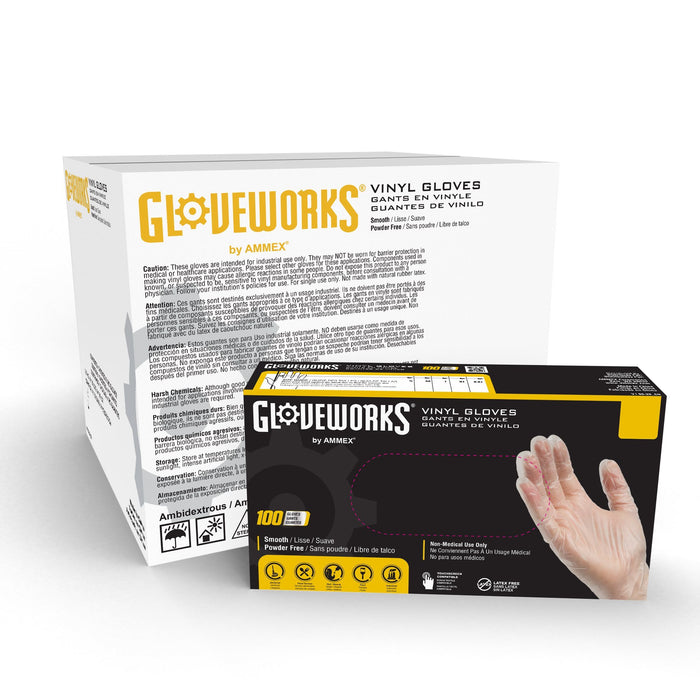 Gloveworks 3 mil Clear Vinyl Disposable Industrial Gloves - IVPF