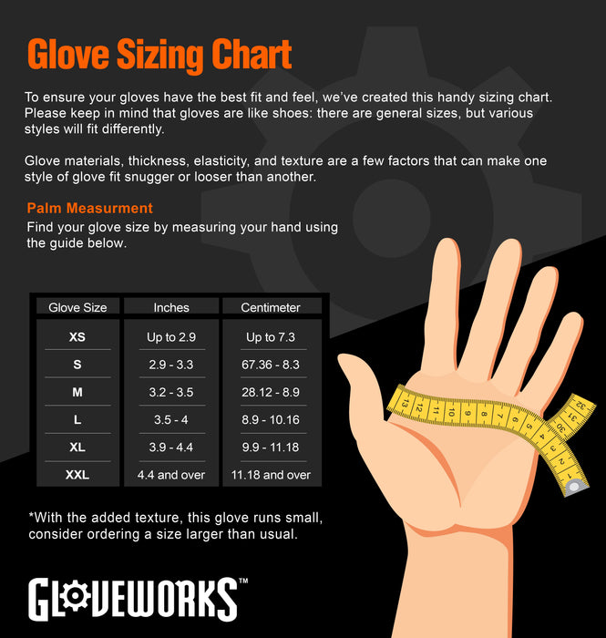 Gloveworks HD 6 mil Black Nitrile Disposable Industrial Gloves with Raised Diamond Texture - GWBN