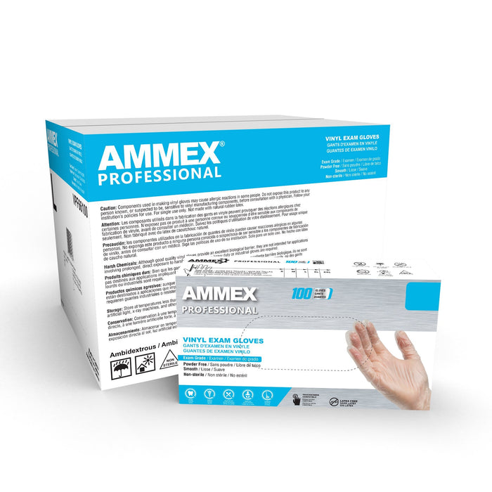 AMMEX Professional 3 mil Clear Vinyl Disposable Medical Gloves - VPF